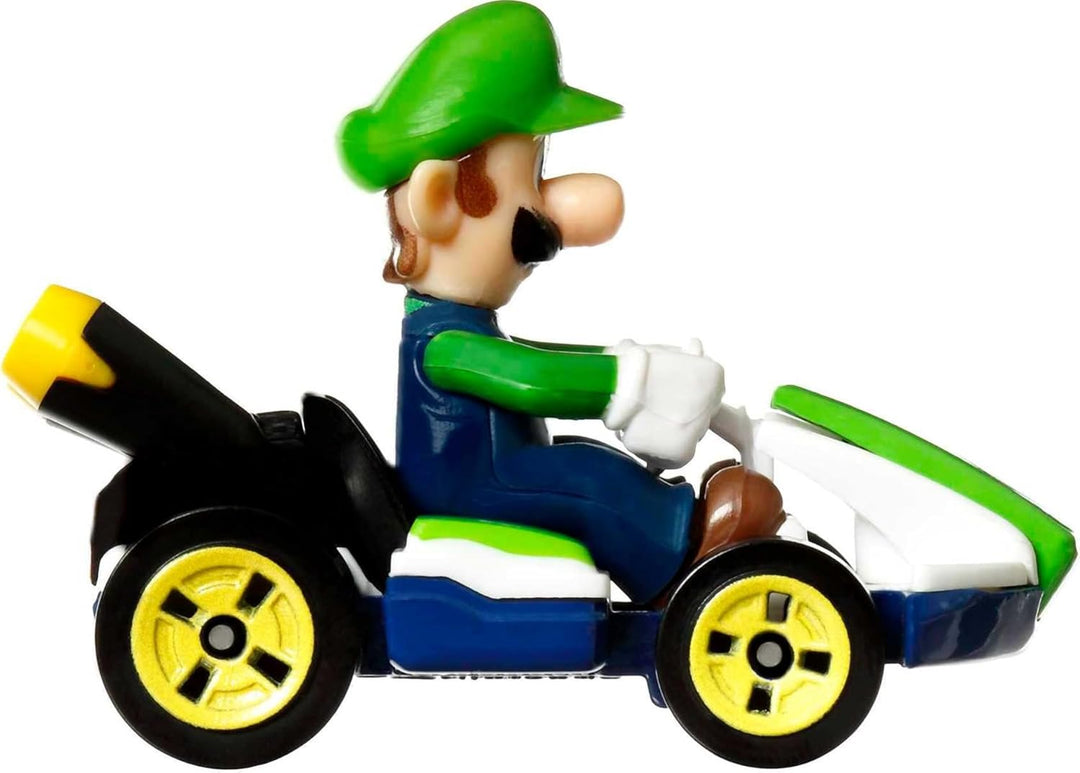 DieCast Modell Luigi Version Standard Kart von SUPER Mario Kart – Massstab 1:64, Länge 5cm (HW GLP37