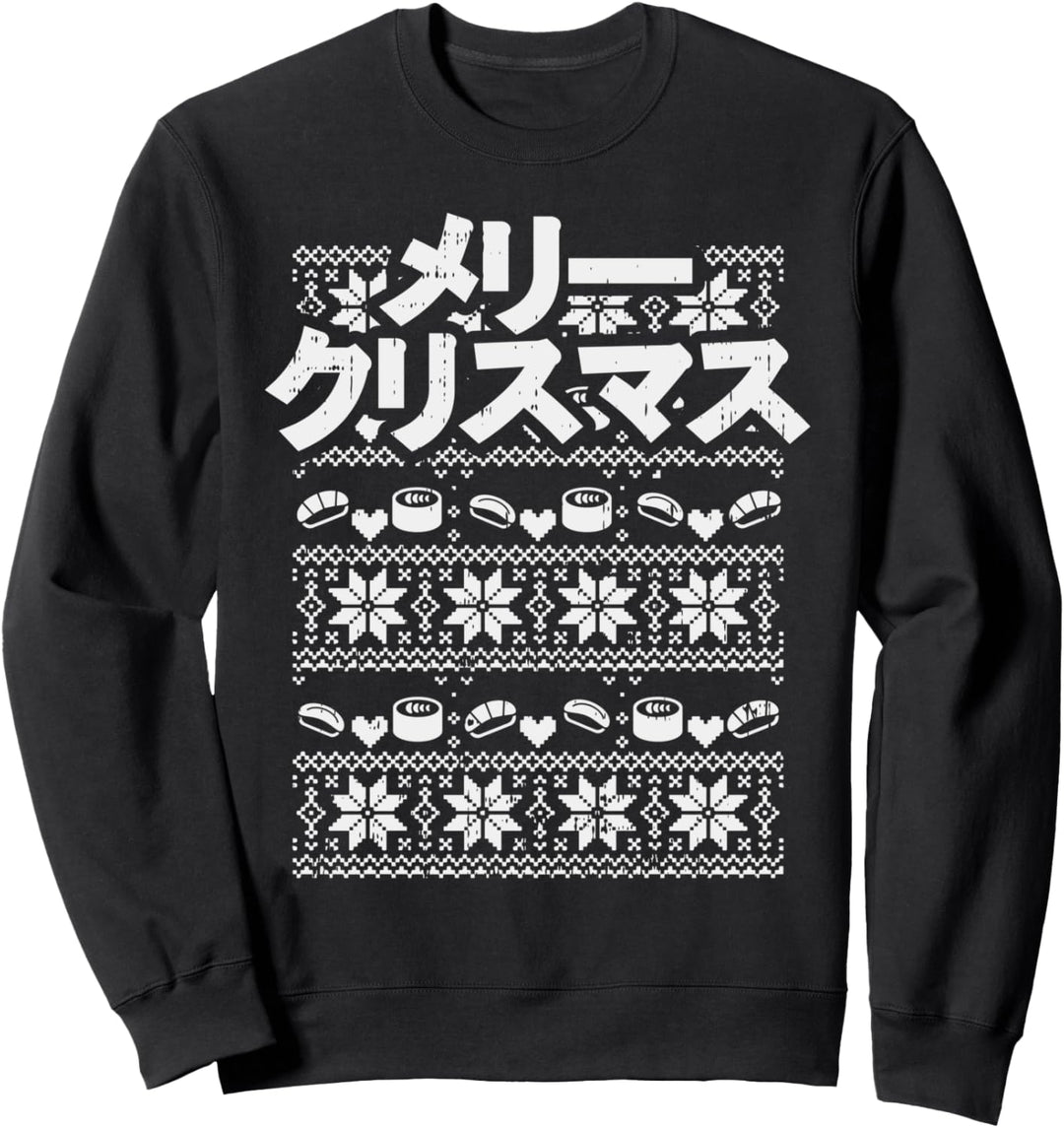 Merii Kurisumasu Japanese Christmas Japan Sushi Gift Sweatshirt