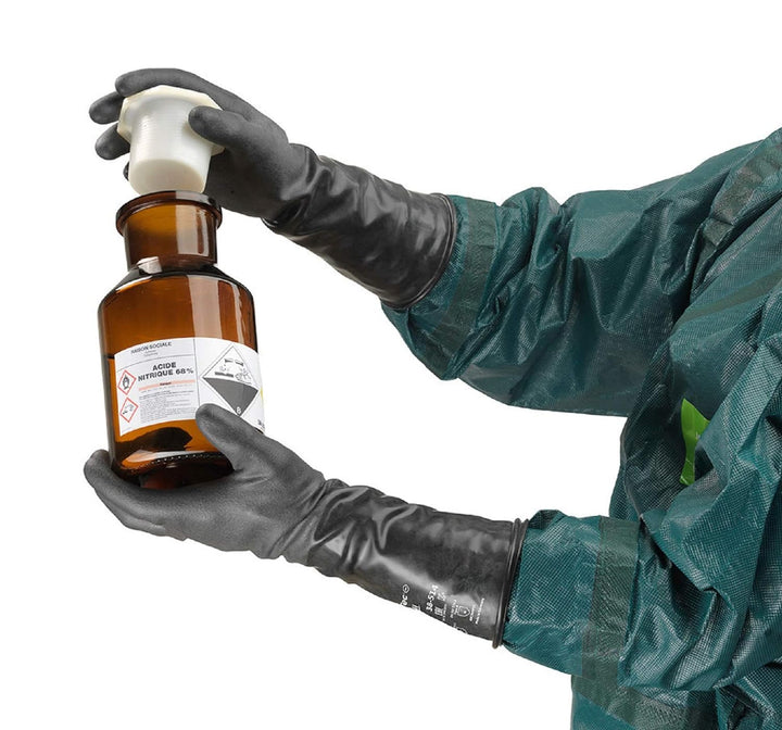 Ansell ChemTek 38-514 Butyl/Viton Handschuhe, Chemikalien- und Flüssigkeitsschutz, Schwarz, Grösse 7