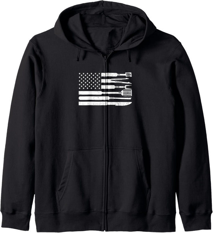 Grillparty mit USA-Flagge Kapuzenjacke
