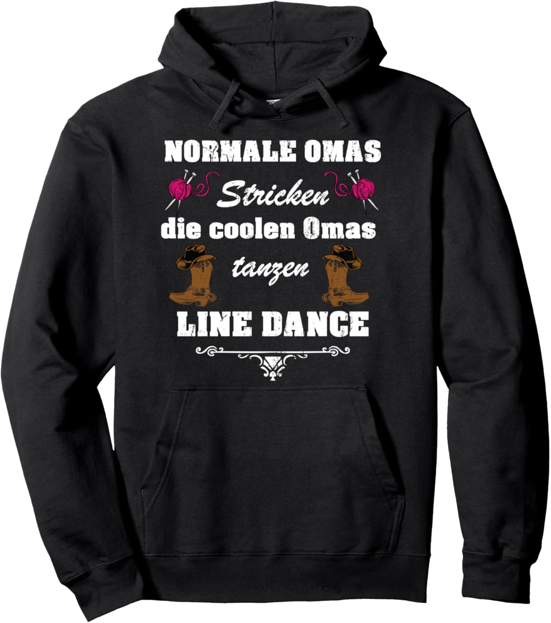 Line Dance Oma Stricken Tanzen Cowboystiefel Pullover Hoodie
