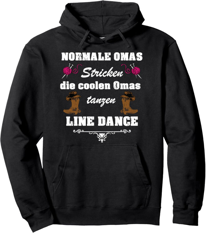Line Dance Oma Stricken Tanzen Cowboystiefel Pullover Hoodie