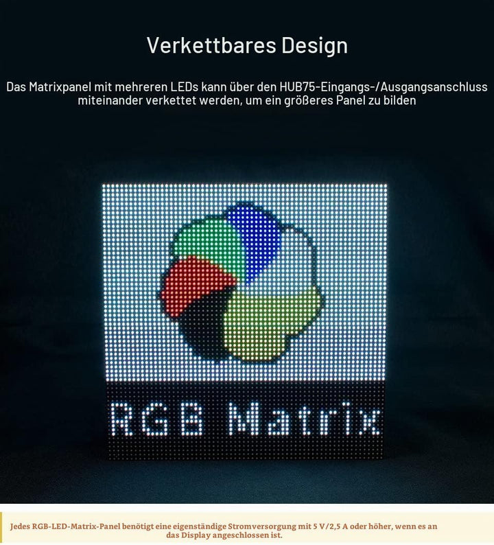 Waveshare RGB Full-Color LED Matrix Panel 64×32 Pixels Display Screen 3mm Pitch Digital Led Module A