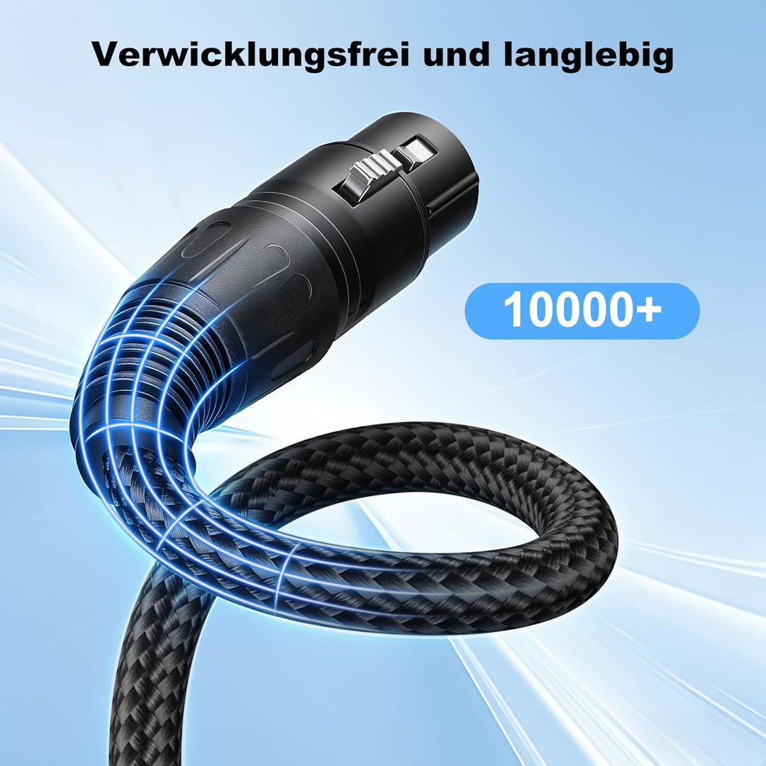 New Bee XLR Kabel Mikrofonkabel 7.6M, 3 polig Stereo XLR-Kabel, Stecker auf Buchse, für Heimstudio,