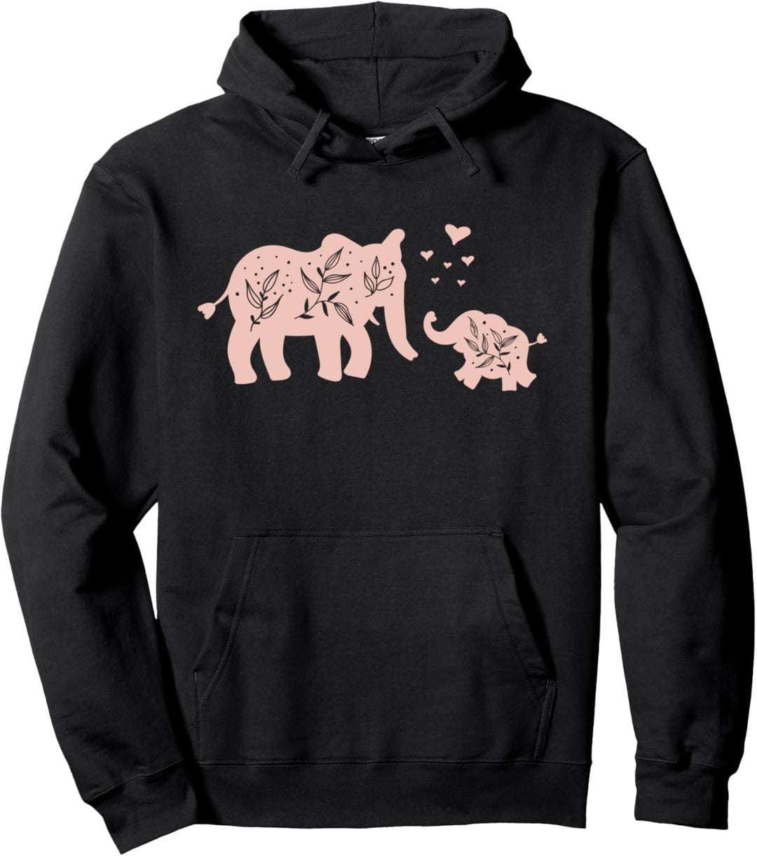 Elefanten Mama und Baby Muttertag Pullover Hoodie