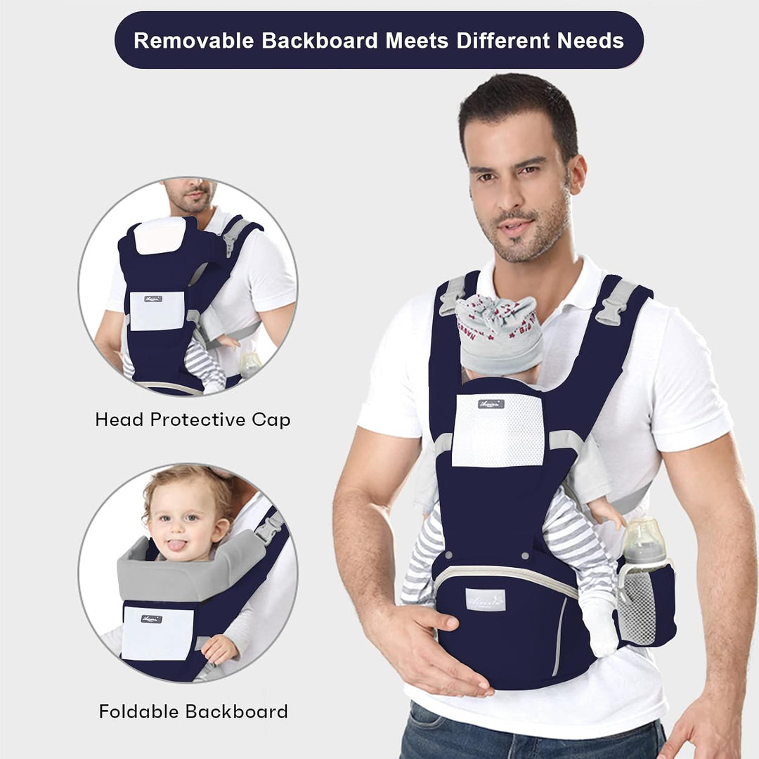 IULONEE Neugeborene Babytrage Baby Carrier Ergonomisch Babytrage mit Hüftsitz Multifunktional Kinder