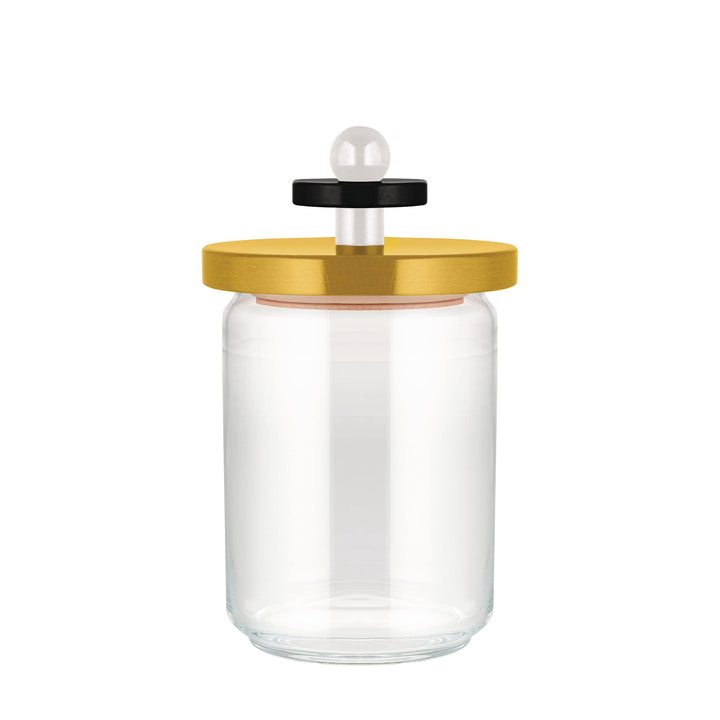 Alessi ES16/100 1 Twergi Küchendose aus Glas mit abgedichtetem Deckel aus Lindenholz, 100 Values Col