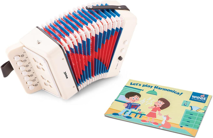 New Classic Toys Akkordeon mit Notenbuch - weiss, Weiss