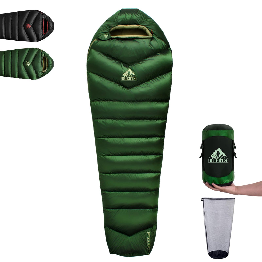 Daunenschlafsack Ultraleicht mit kleinem Packmass(620FP/RDS)-Sommerschlafsack für Camping,Trekking,B