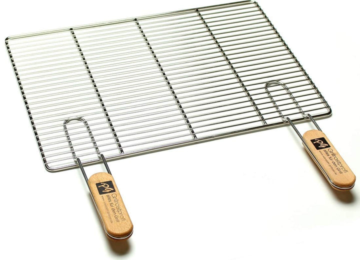 Grillrostprofi Edelstahl-Grillrost mit abnehmbaren Handgriffen 60 x 40 cm