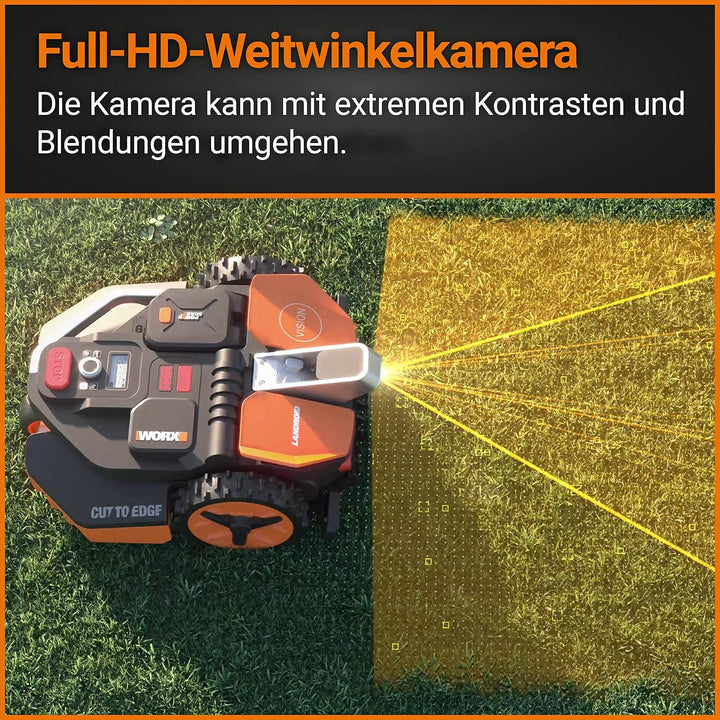 WORX Landroid Vision M800 Mähroboter WR208E - für Gärten bis 800qm - mit WLAN & Bluetooth - ohne Beg