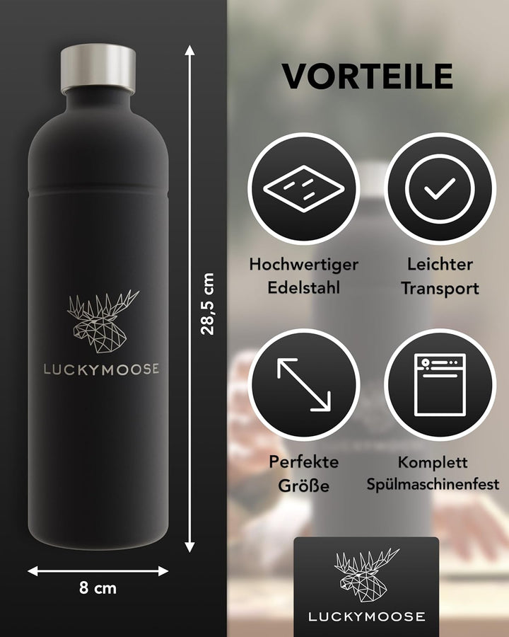 Luckymoose® 2er-Set Flasche für Aarke Carbonator 3, Philips GoZero & Brita sodaOne Wassersprudler -