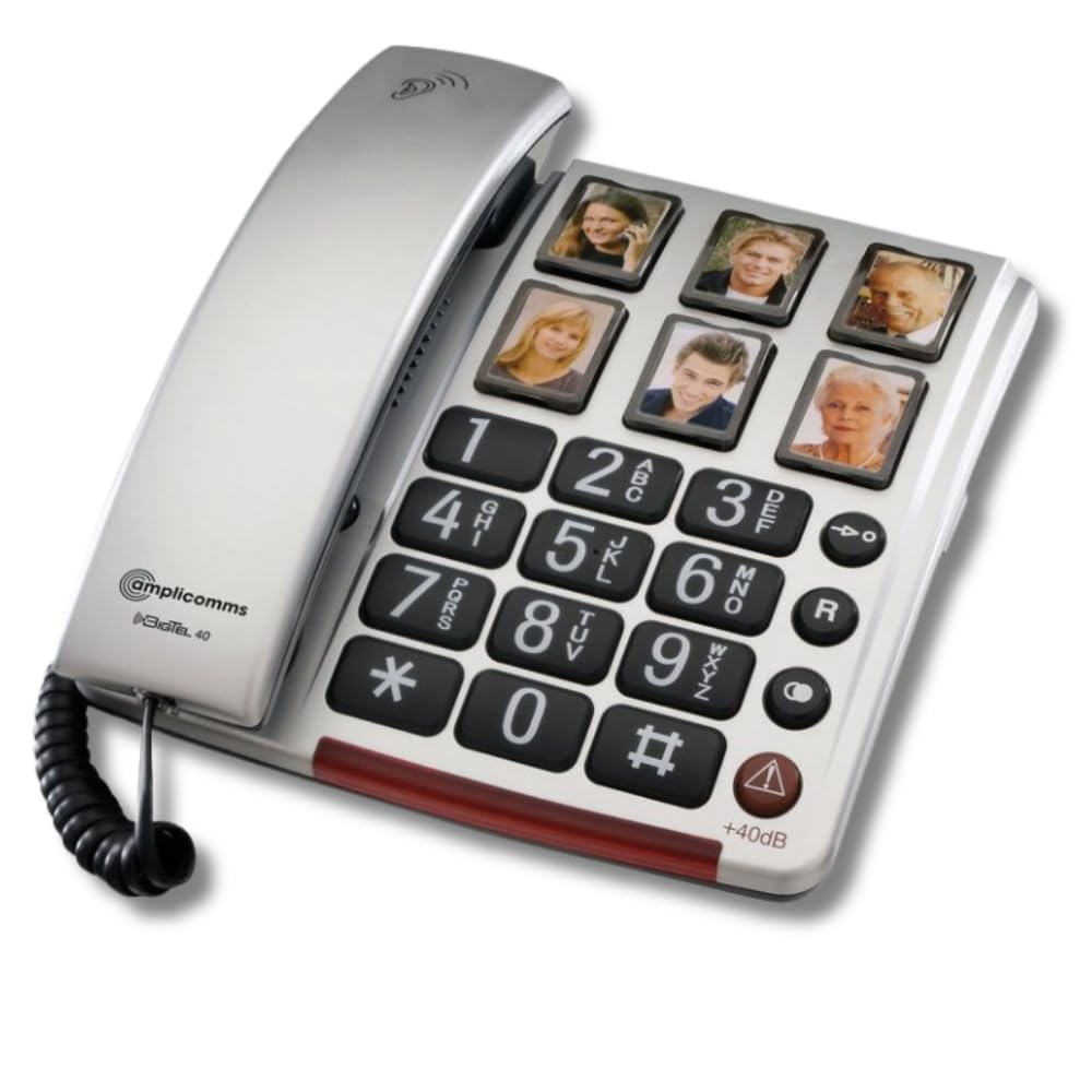 Amplicomms BIGTel 40 Plus, Grosstastentelefon, Silber, Single