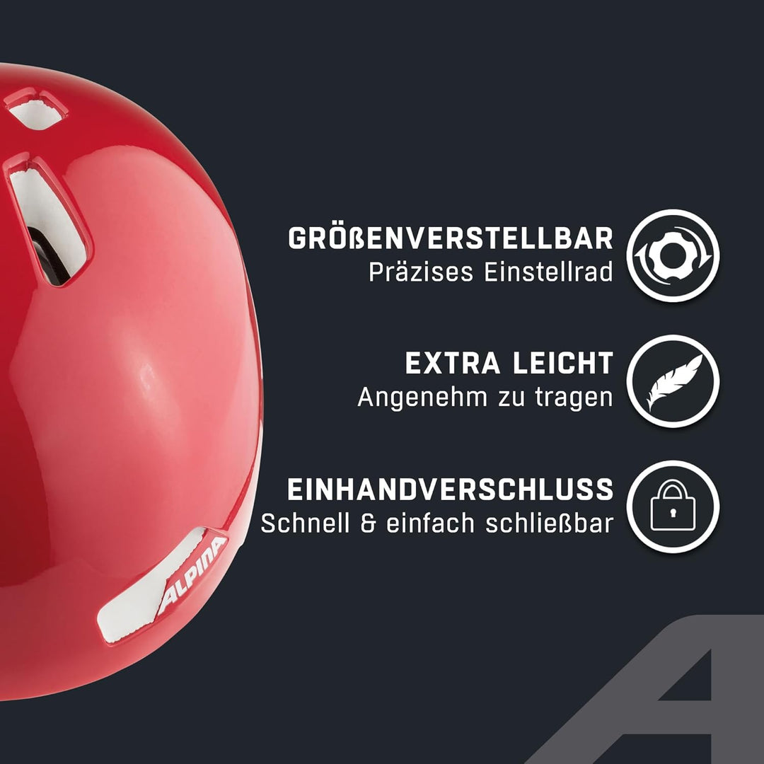 ALPINA HACKNEY - Leichter, Bruchfester & Optimal Klimatisierter Fahrradhelm Mit Nachrüstbarem LED Fü