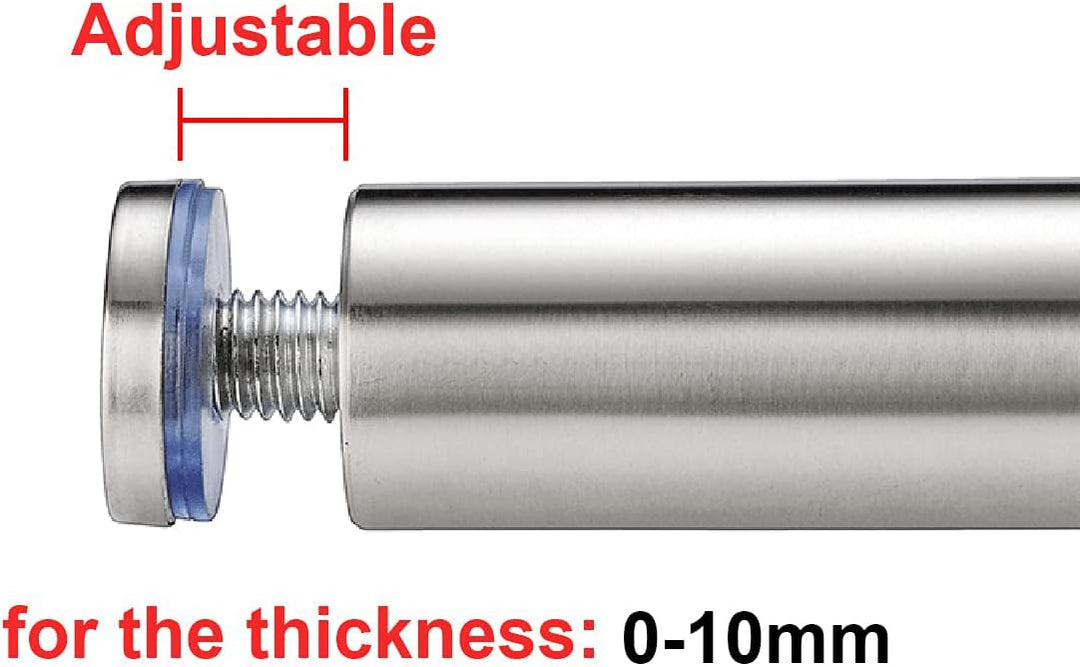 Qrity 20 x Abstandshalter Montagekleinteile Werbeglas Acryl Abstandshalter, Edelstahl, 12X25mm, mit
