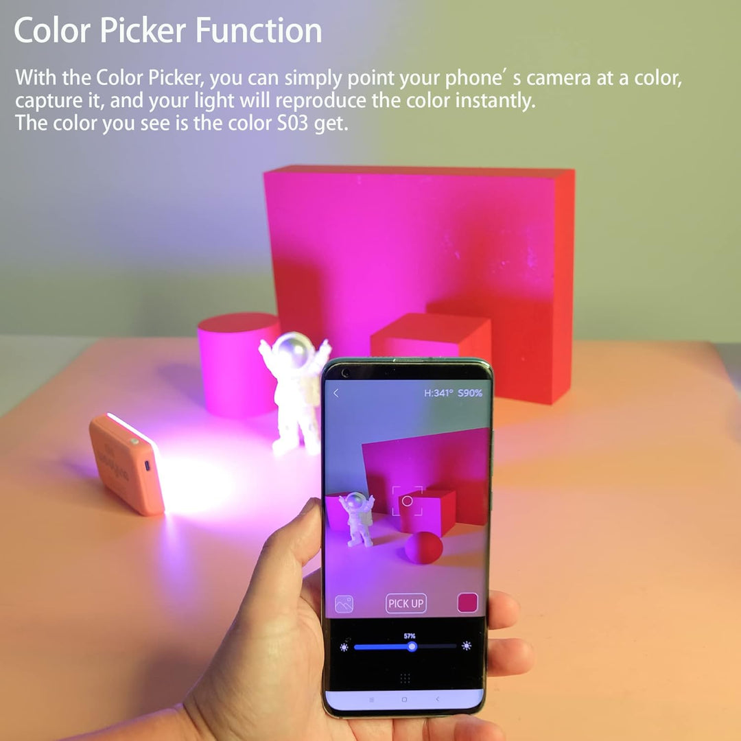 Weeylite S03 RGB Videoleuchte,Bluetooth APP Kontrolle Mini LED Videolicht mit Eingebautem Akku,Fotog