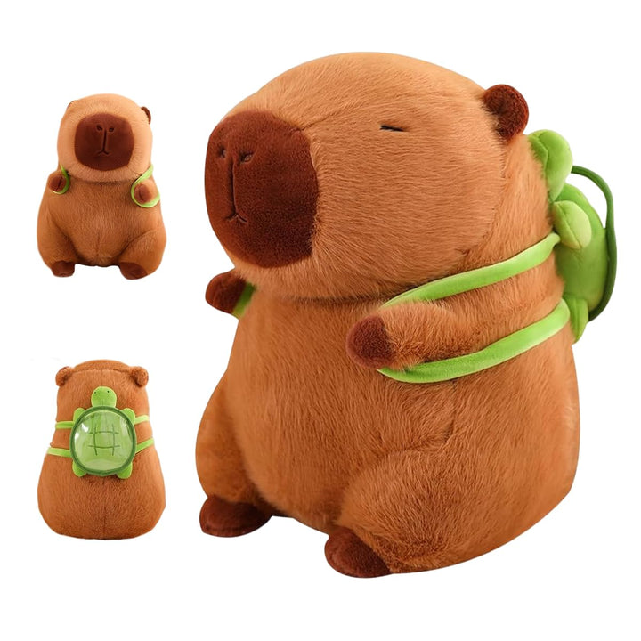 Meleager Capybara Kuscheltier, Plüschtier für Kinder, Capybara mit Schildkrötenrucksack, Stofftier G