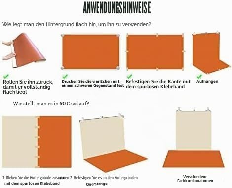 Exzycke Fotohintergrundpapier mit Ständer, 86,4 x 58,4 cm, doppelseitig, für Foto-Tischplatten, Requ