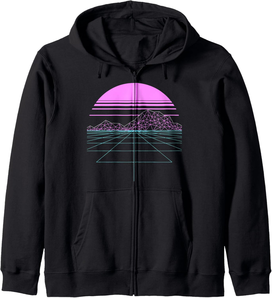 Outran Synthwave Sunset Vaporwave Grid Aesthetic Gift Kapuzenjacke