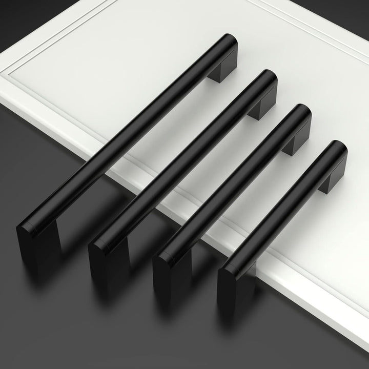 Amerdeco 10 Stück Möbelgriffe Edelstahl Schwarz 256mm Lochabstand Schrankgriffe für Küche, Schublade