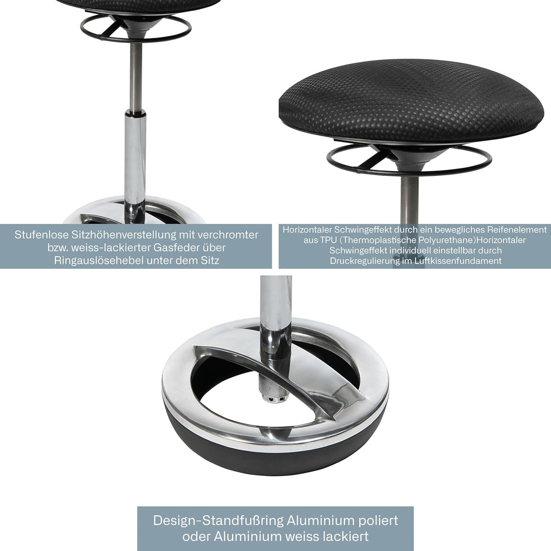 Topstar SU49BR0 Sitness Bob, ergonomischer Sitzhocker, Arbeitshocker,