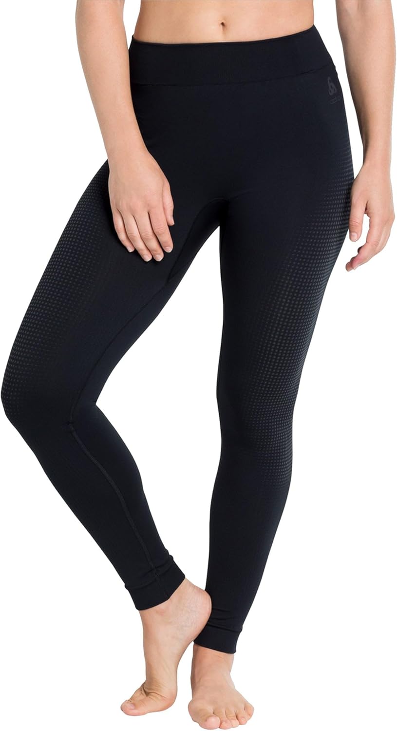 Odlo Damen Leggings Bl Bottom Long Performance Warm Eco, Black - New Odlo Graphite Grey
