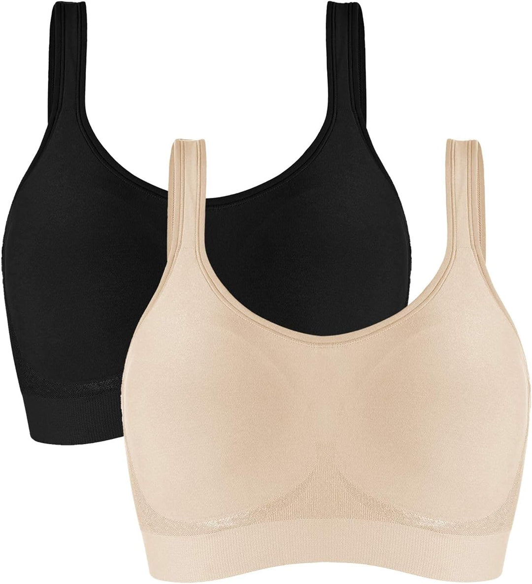 Vertvie Damen 1/2/3er Set Sport BH Einfarbig Ohne Bügel Bustier Klassische Bequem Stretch Bra Mittle