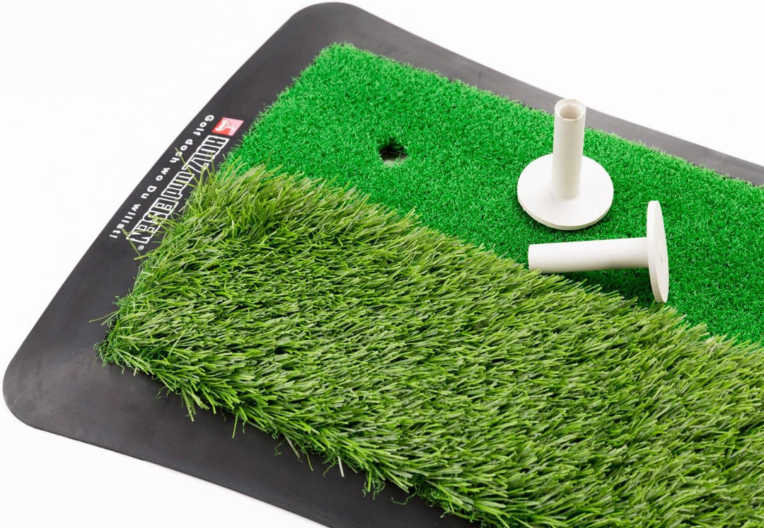 Golf Abschlagmatte (60 cm x 30 cm) / inkl. Gummi-Tees/Verschiedene Grashöhen
