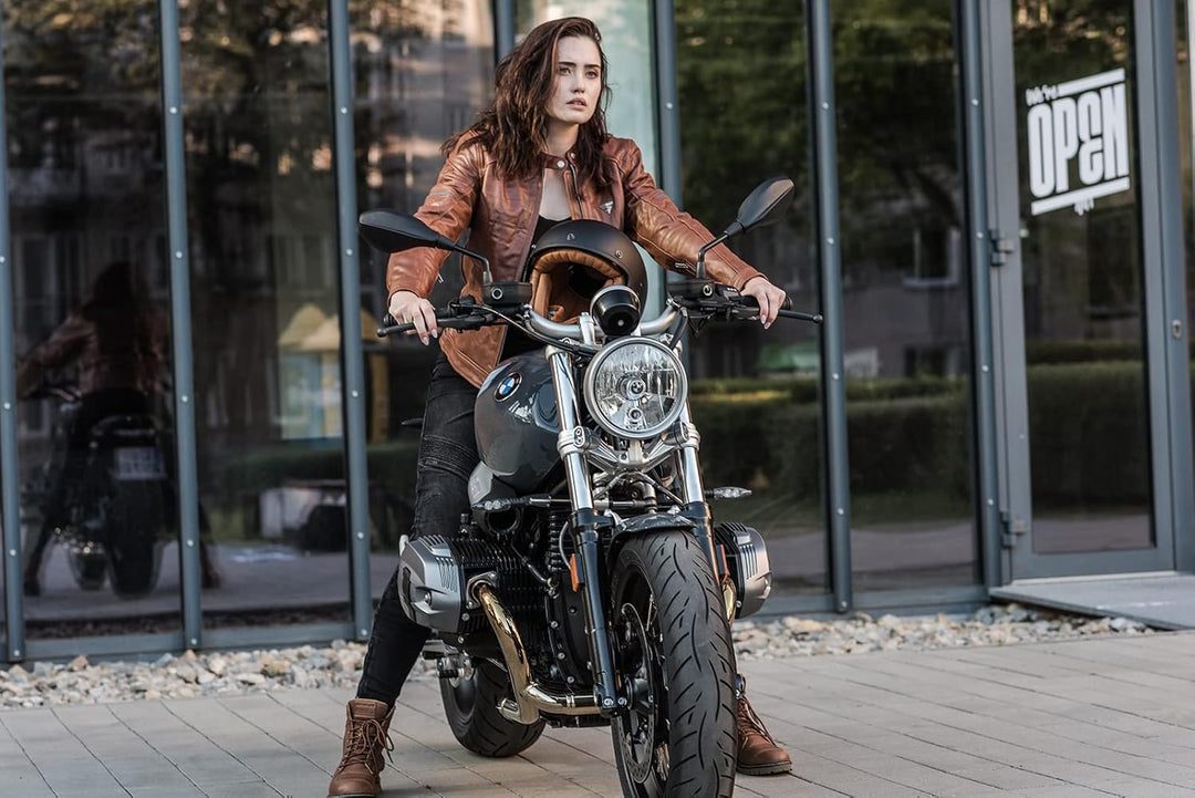 SHIMA THOMSON Motorradsteifel Herren - Verstärkte Leder Motorradschuhe mit Seitlichem Reissverschlus
