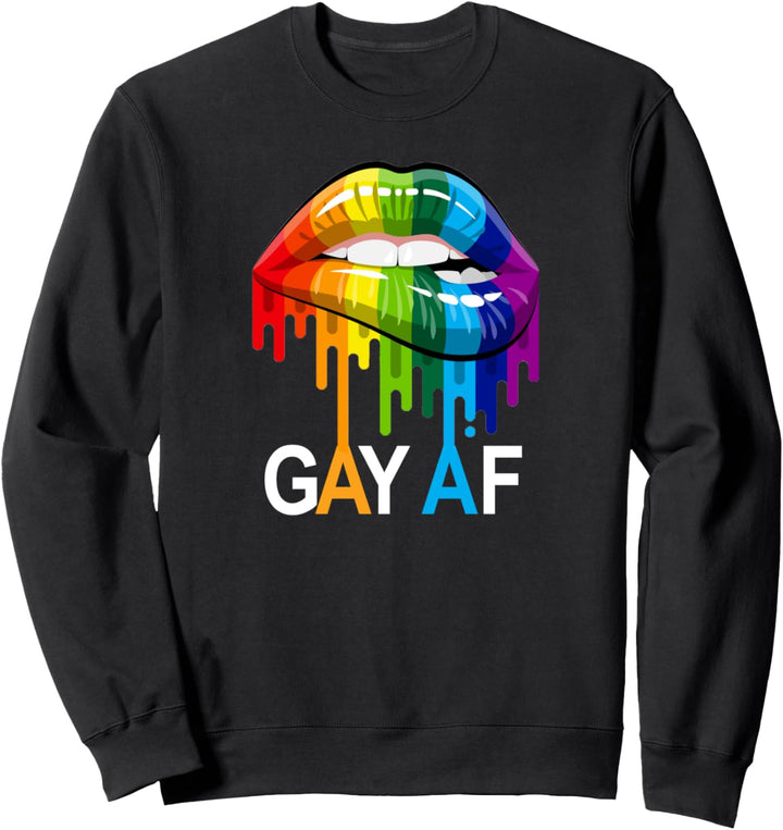 Schwul AF Regenbogen-Lippen Sweatshirt