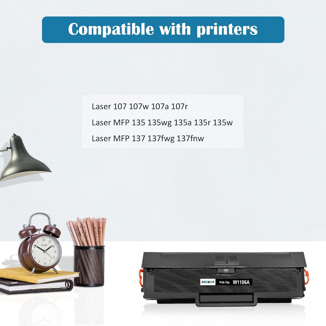 ASEKER Kompatibel 106A W1106A Tonerkartusche für HP Laser 107 107w 107a 107r MFP 135 135wg 135a 135r