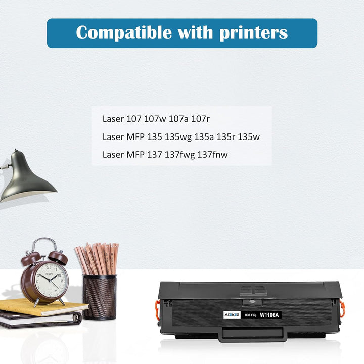ASEKER Kompatibel 106A W1106A Tonerkartusche für HP Laser 107 107w 107a 107r MFP 135 135wg 135a 135r