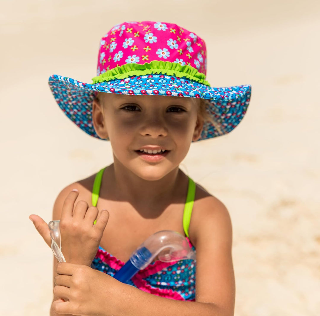 Playshoes Mädchen Uv-schutz Sonnenhut Bademütze Kopfbedeckung 55 Blumen, 55 Blumen