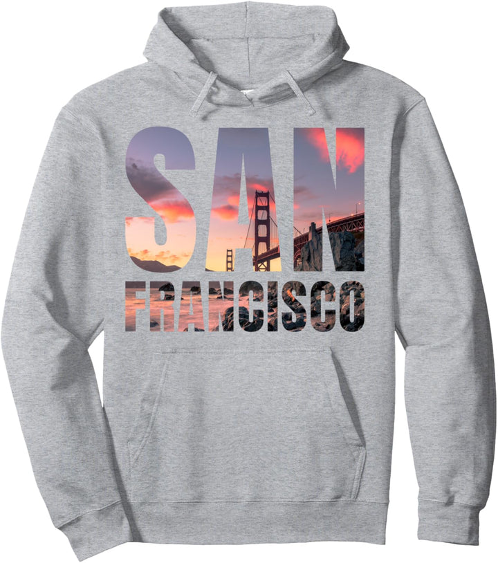 San Francisco California Golden Gate Bridge Skyline Fun Gift Pullover Hoodie