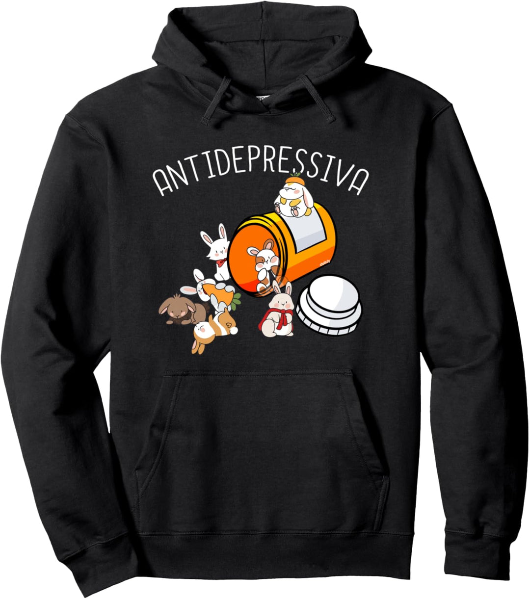 Hase Kaninchen Lustig Antidepressiva Geschenk Idee Häschen Pullover Hoodie