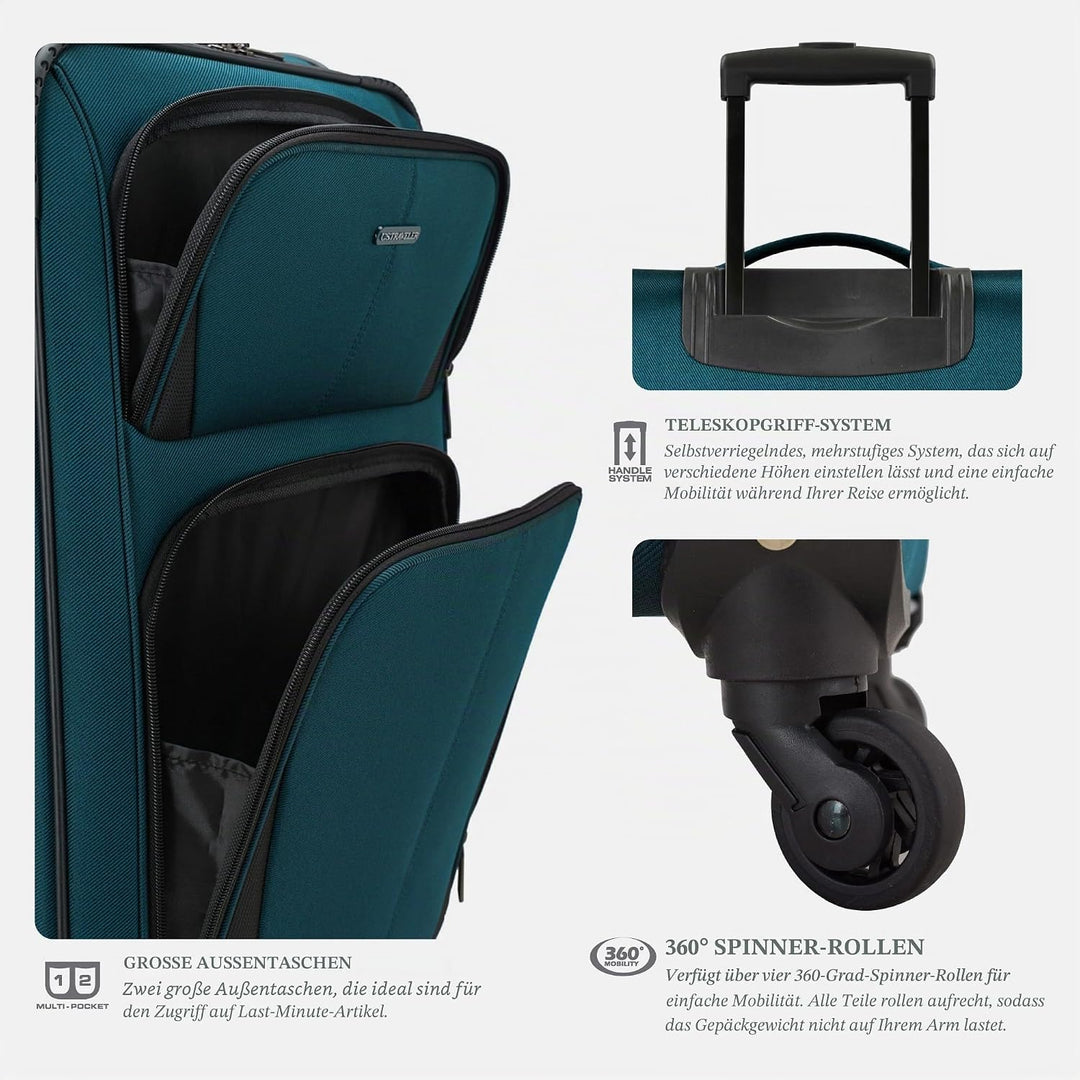 U.S. Traveler Aviron Bay Erweiterbares Softside Gepäck mit Drehrädern 2 Piece Luggage Violett, 2 Pie