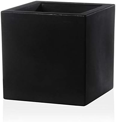 TERAPLAST Blumentopf Schio Cubo 25 cm Made in Italy recyclebar 25 cm Anthrazit, 25 cm Anthrazit