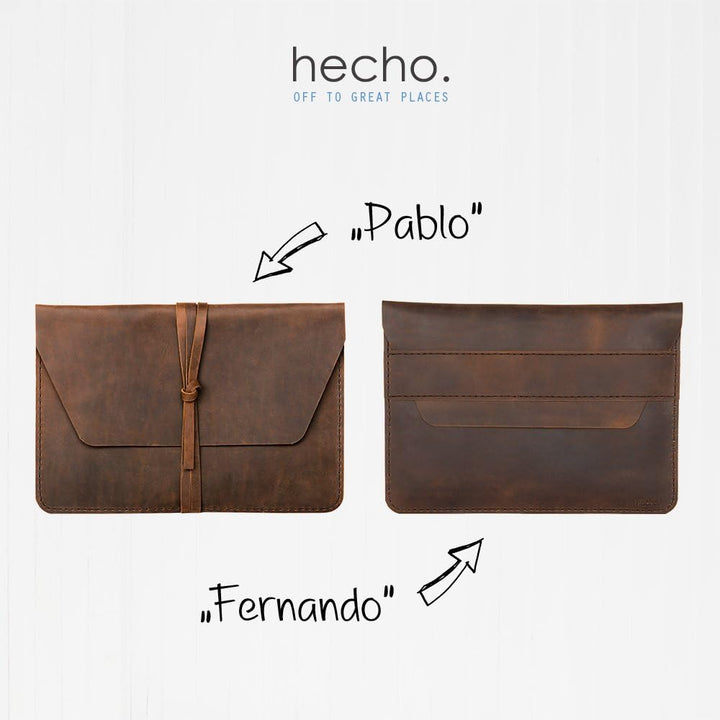 hecho. Leder Hülle für iPad Pro 12.9" (2015-2017) mit Stifthalter - Handmade & Fair - Fernando (Case