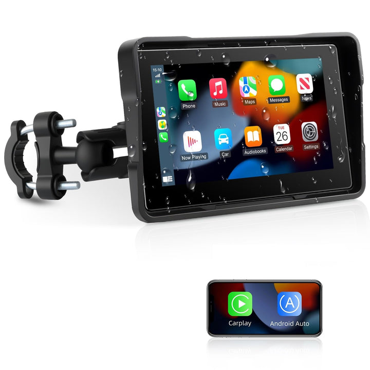 Motorrad Carplay Bildschirm Android Auto Motorrad mit 5 Zoll Wasserdichter Touchscreen, Kabelloses C