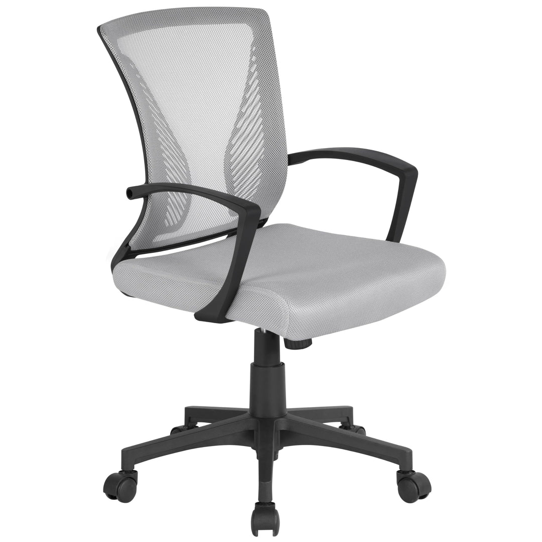 Yaheetech Bürostuhl Ergonomisch, Schreibtischstuhl mit Netzbespannung, Arbeitsstuhl mit Armlehnen, C