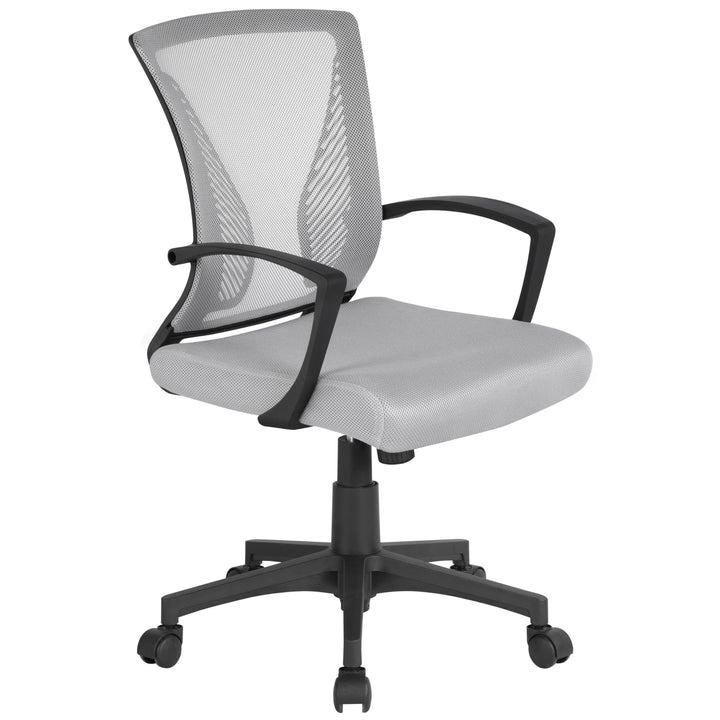 Yaheetech Bürostuhl Ergonomisch, Schreibtischstuhl mit Netzbespannung, Arbeitsstuhl mit Armlehnen, C
