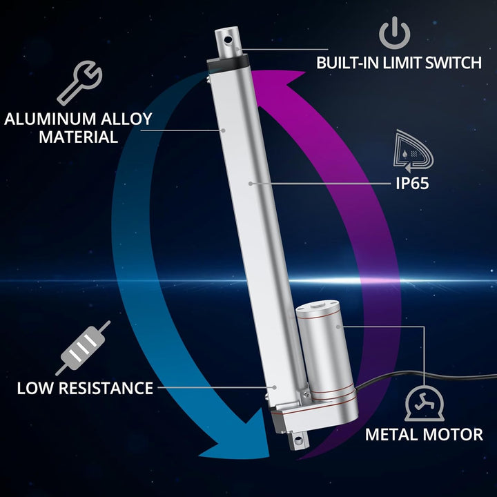 Justech Linearmotor Verstellantrieb Toröffner Linear Actuator Motor 12v DC 750N 250mm Lineartechnik