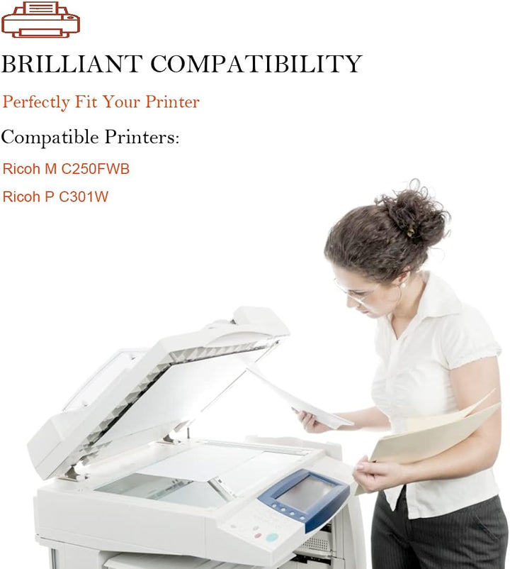 ASEKER Kompatibler Tonerkartusche M C250H für Ricoh M C250FWB, P C301W Drucker, 6,900 Seiten，408336