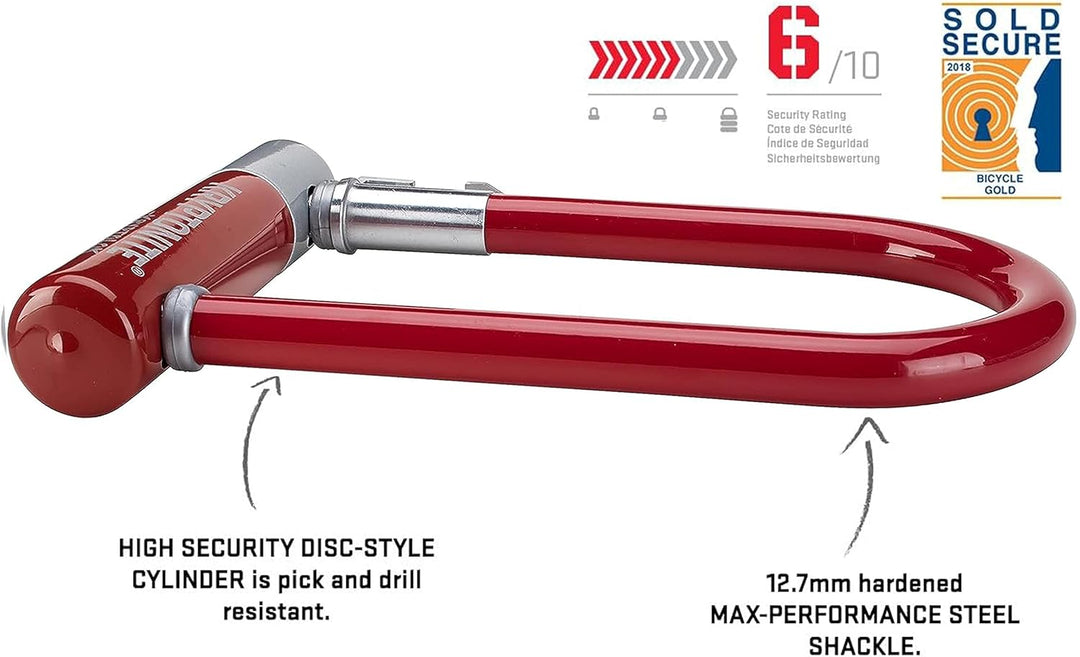 Kryptonite Kryptolok Mini-7 12,7 mm U-Lock Fahrradschloss mit FlexFrame-U Halterung, Unisex-Erwachse