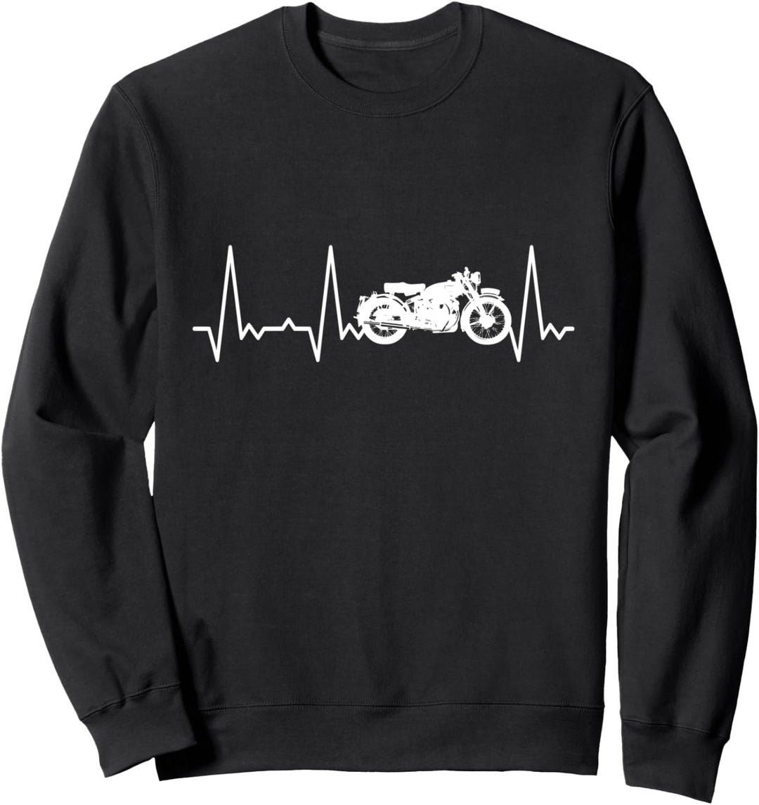 Herzschlag Motorrad Sweatshirt