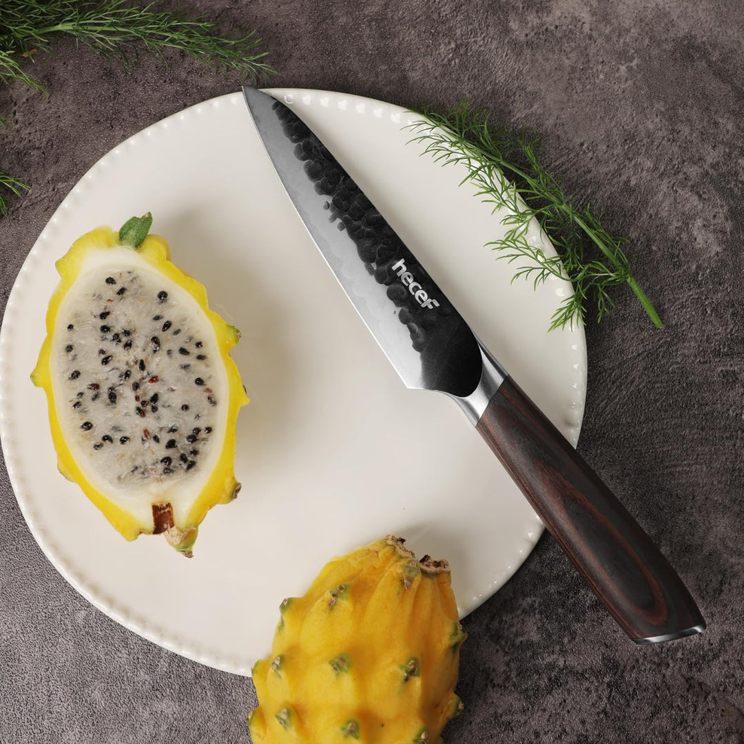 hecef Küchenmesser Set 2‑tlg., 20 cm Kochmesser & 12,7 cm Allzweckmesser, 3‑lagiger Hochkohlenstoff‑