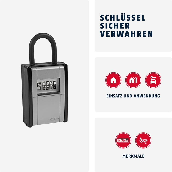 ABUS KeyGarage 797 - Schlüsselbox mit Bügel zur Befestigung - für Schlüssel oder kleine Wertgegenstä