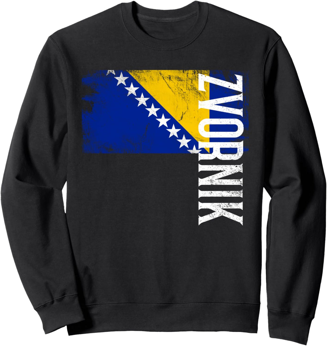 Zvornik Bosnien Flagge, für bosnische Herren, Damen, Kinder Sweatshirt