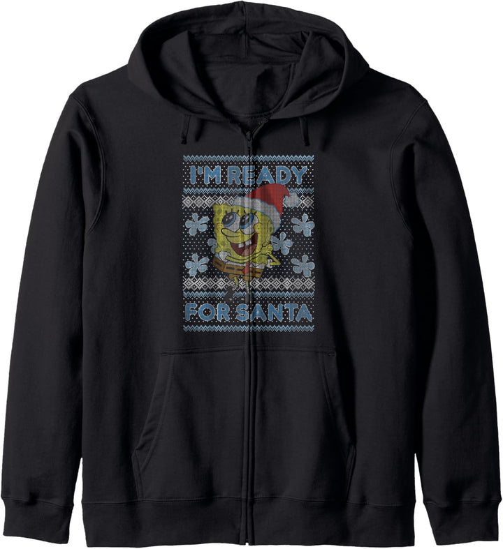 Spongebob Squarepants I'm Ready For Santa Ugly Christmas Kapuzenjacke