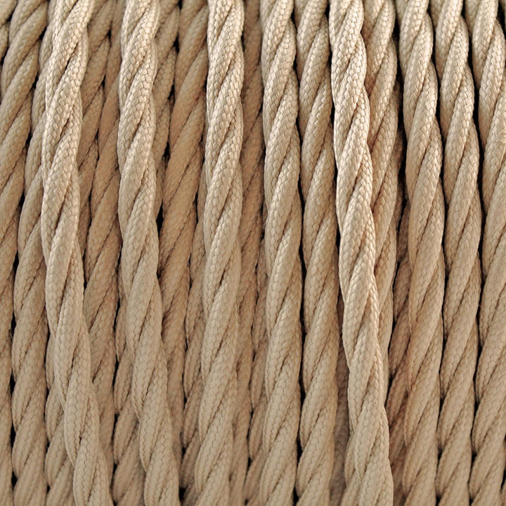smartect Textilkabel Hellbraun, 10 Meter Vintage Lampenkabel Stoff Gedreht, 3-Adrig (3 x 0.75 mm²) S